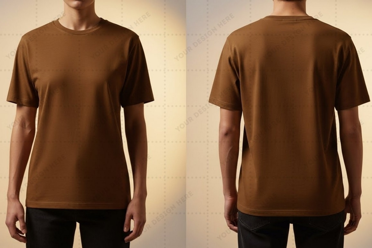 Brown T-shirt Mockup Design