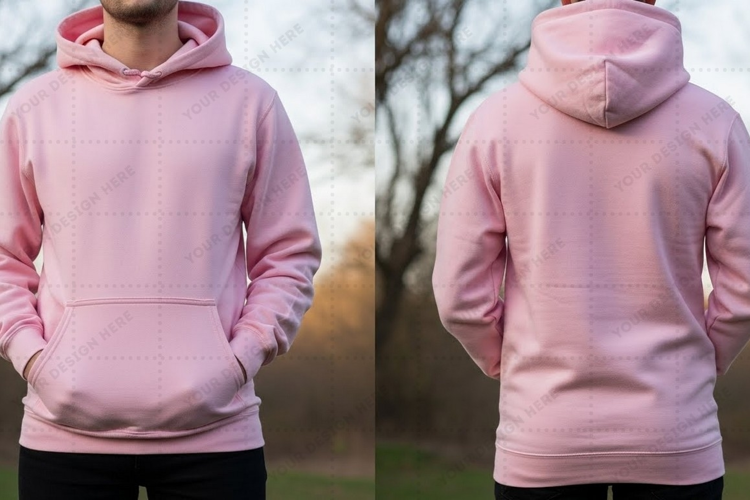 Light pink hoodie T-shirt Mockup Design