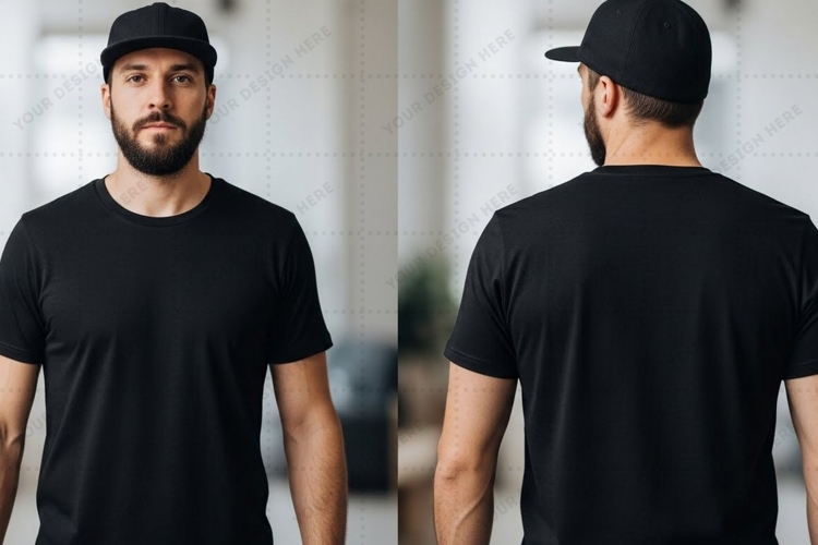 Black Tshirt Mockup Image 21