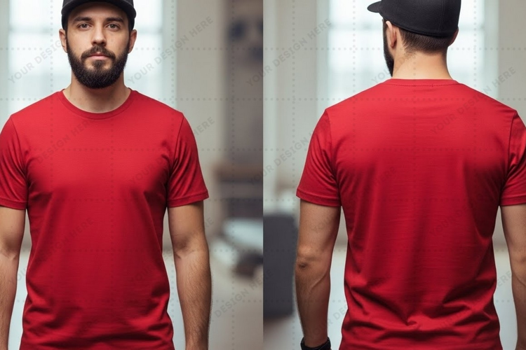 Red T-shirt Mockup Design