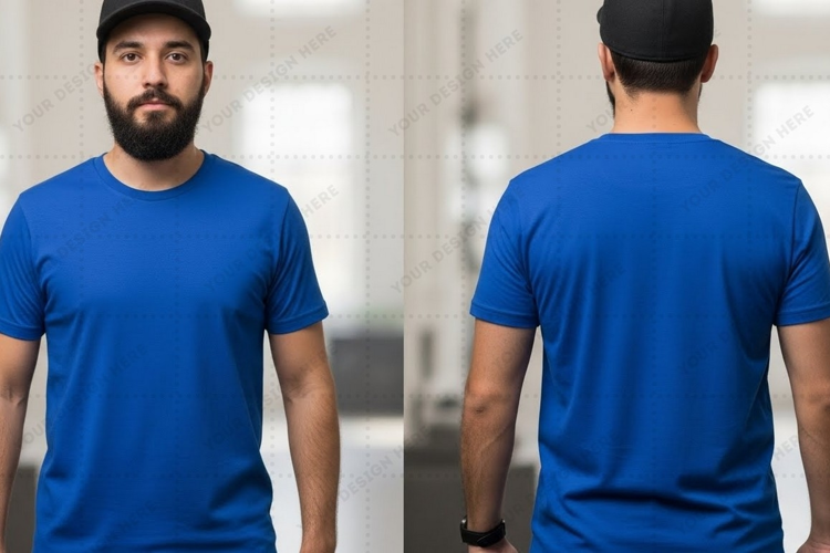 Blue T-shirt Mockup Design
