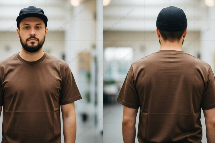 Brown T-shirt Mockup Design