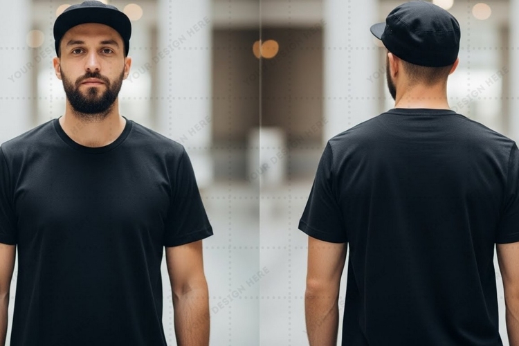 Black Tshirt Mockup Image 19