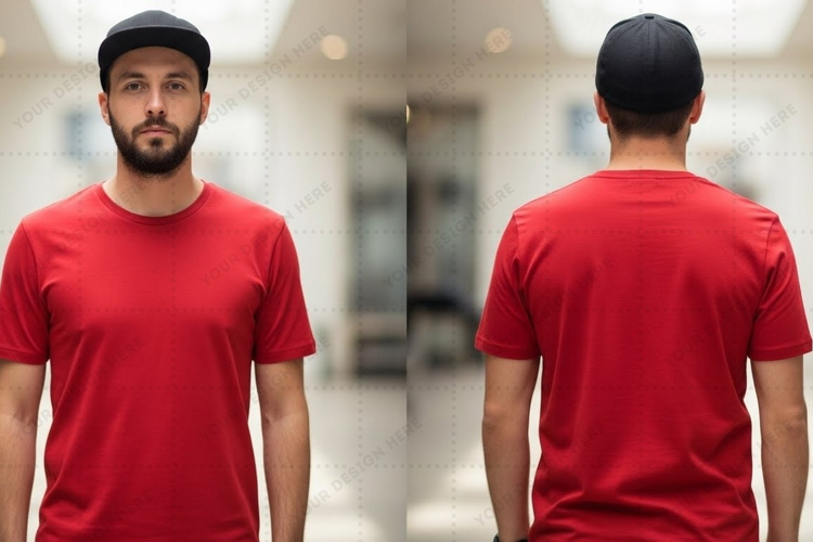 Red T-shirt Mockup Design