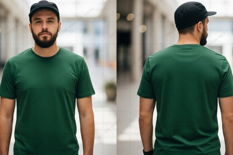 Green T-shirt Mockup Design example image 1