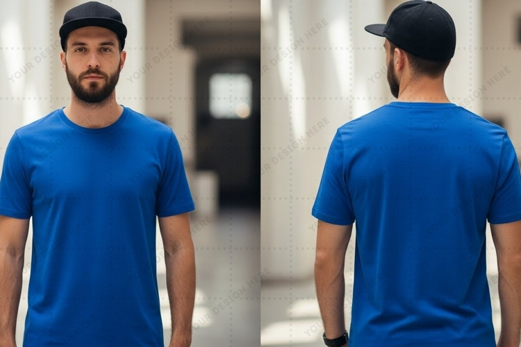 Blue T-shirt Mockup Design