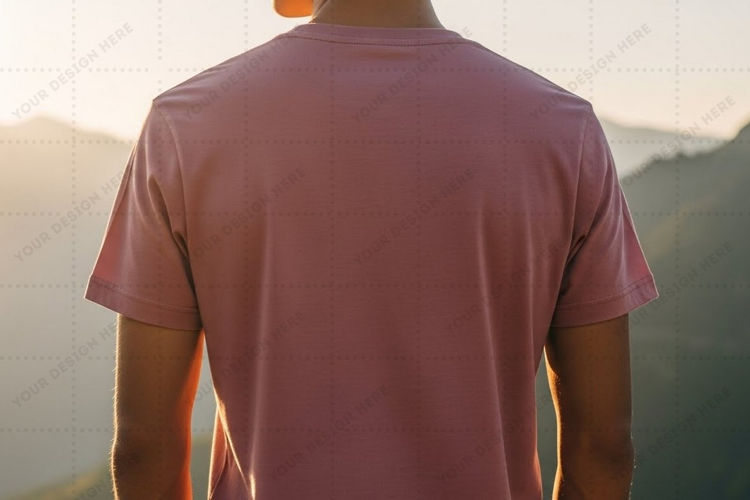 Men's pink T-shirt Mockup Design