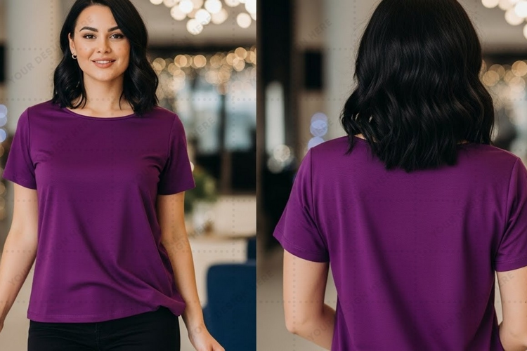 Purple T-shirt Mockup Design