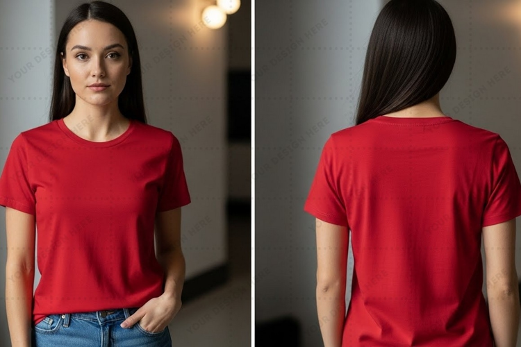 Red T-shirt Mockup Design