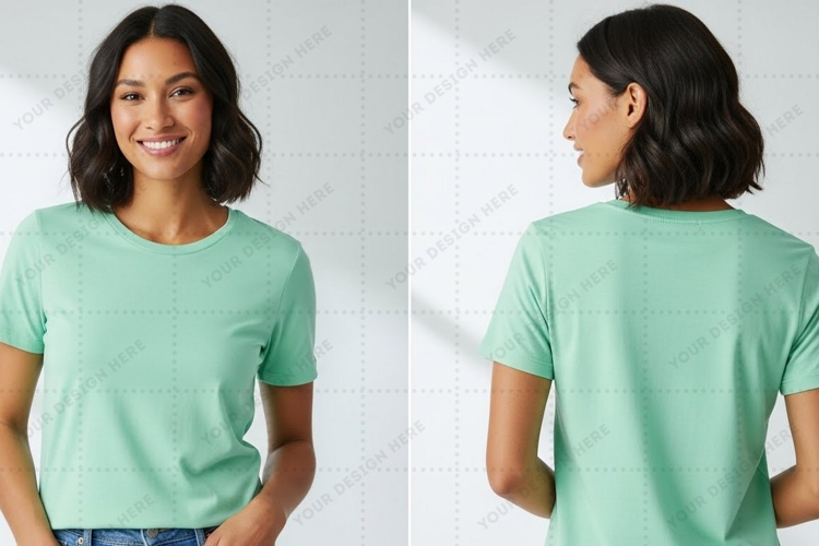 Mint green T-shirt Mockup Design