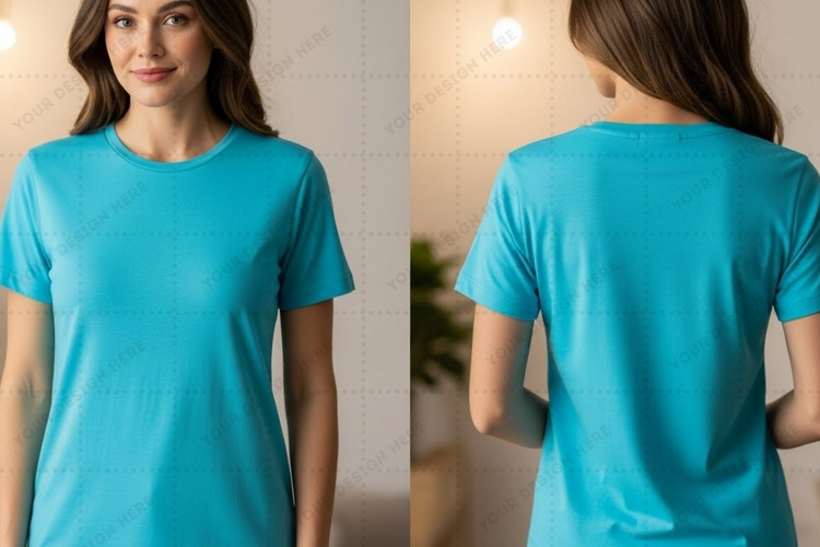 Blue T-shirt Mockup Design