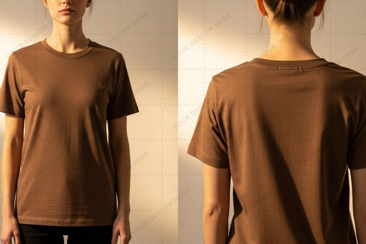 Brown T-shirt Mockup Design