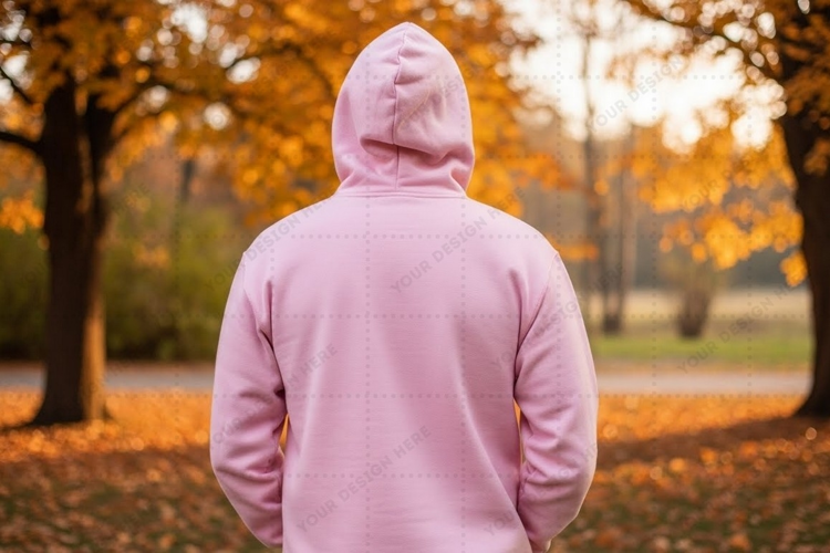 Autumn hoodie design in park T-shirt Mockup Design