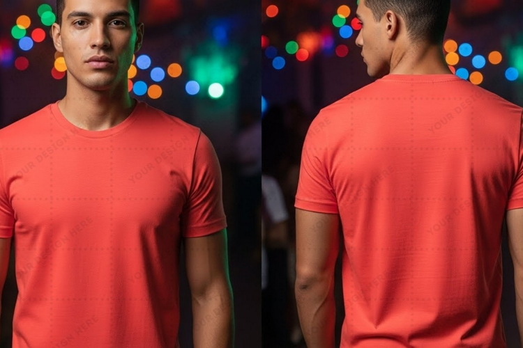 Vibrant red T-shirt Mockup Design