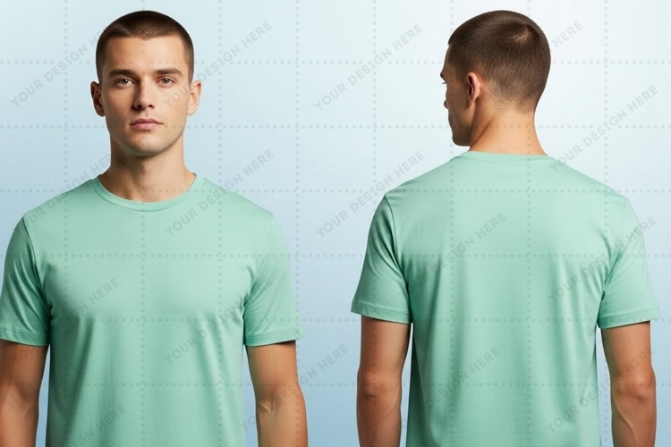 Mens mint green T-shirt Mockup Design