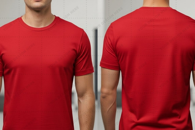 Solid red T-shirt Mockup Design