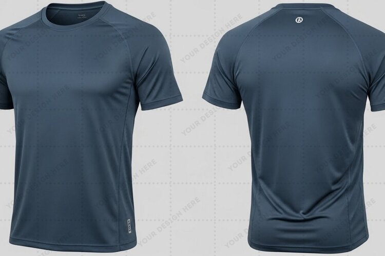 Men's gray athletic T-shirt Mockup Design example image 1
