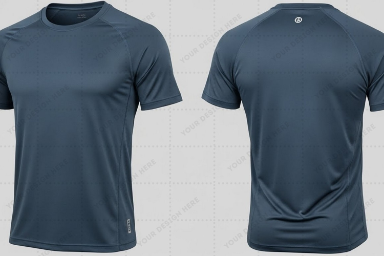 Men's gray athletic T-shirt Mockup Design