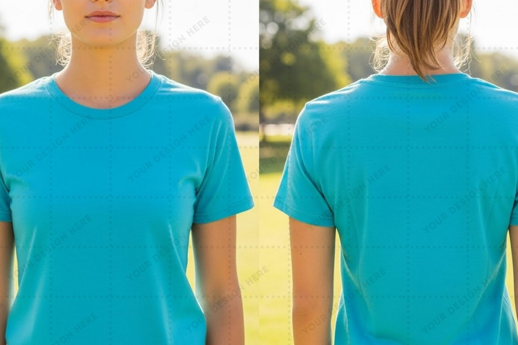 Turquoise T-shirt Mockup Design