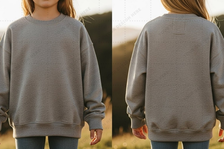 Oversized grey T-shirt Mockup Design