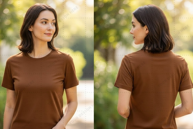 Brown T-shirt Mockup Design