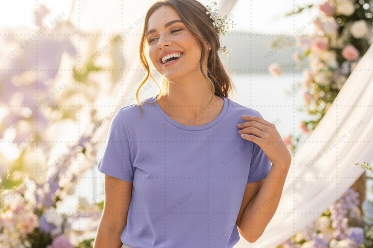 Lavender t-shirt mockup design