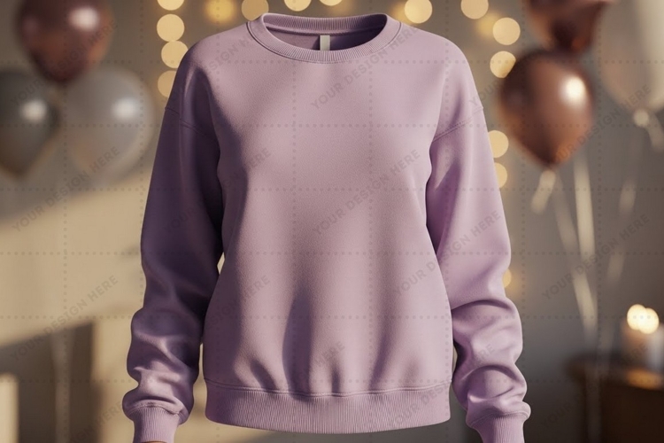 Lilac sweatshirt mockup design