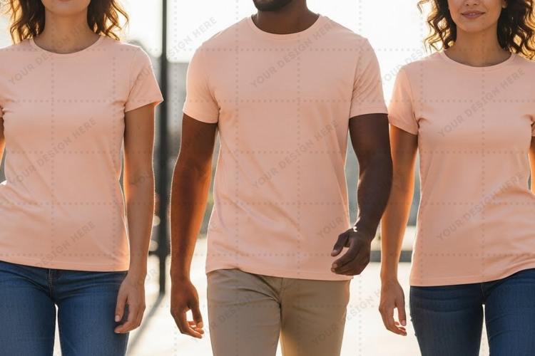 Unisex light pink t-shirt mockup design