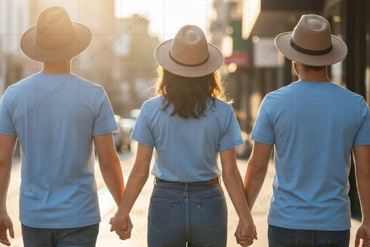 Casual blue t-shirt mockup design