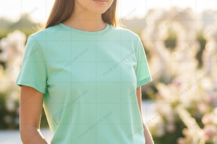 Mint green t-shirt mockup design