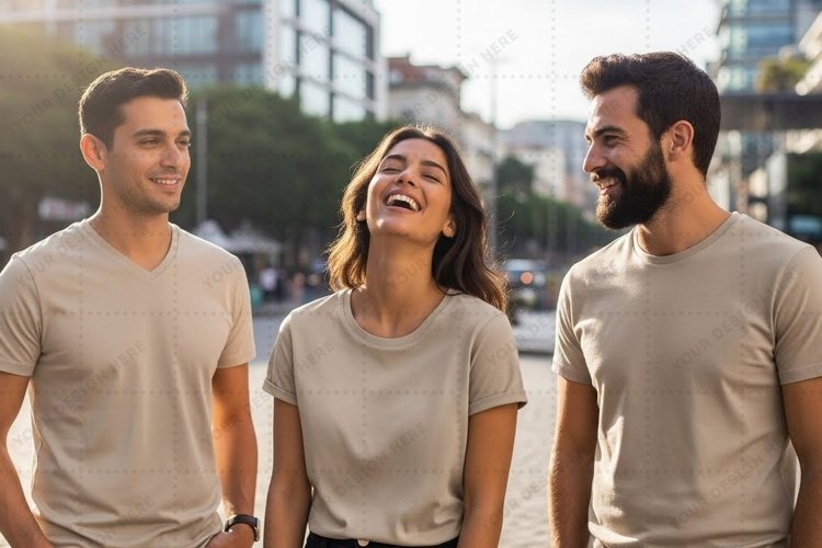 Casual t-shirt mockup design for men and women