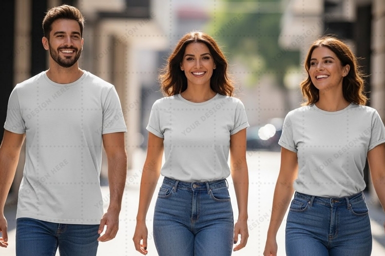 Casual white t-shirt mockup design