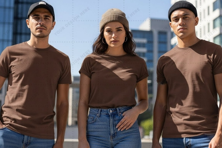 Brown t-shirt mockup design