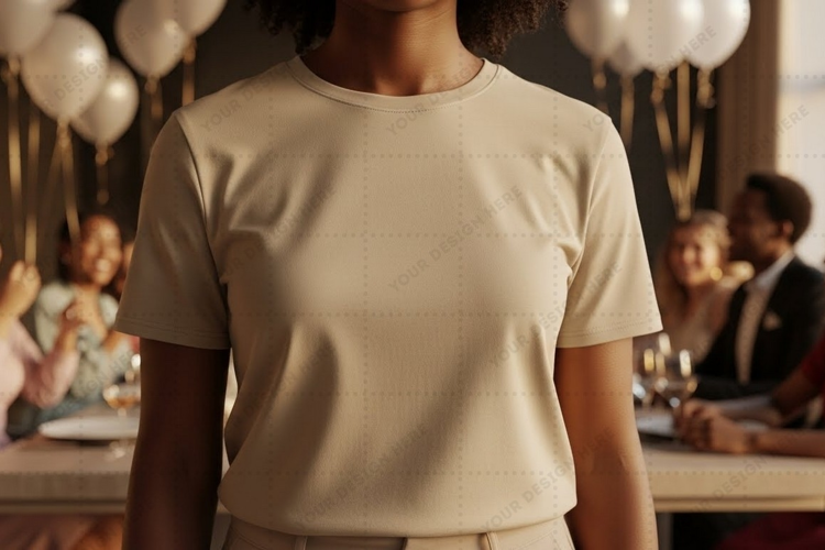 Elegant cream t-shirt mockup design
