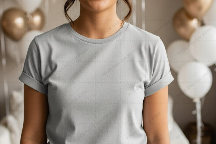 Elegant gray t-shirt mockup design