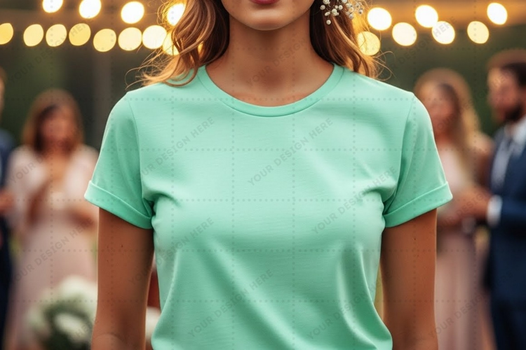 Mint green t-shirt mockup design