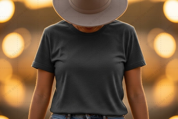 Black Tshirt Mockup Image 16