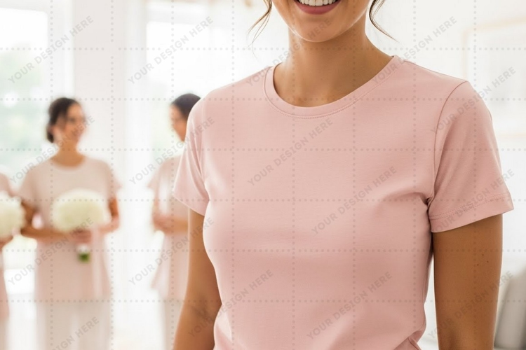 Elegant pink t-shirt for women mockup