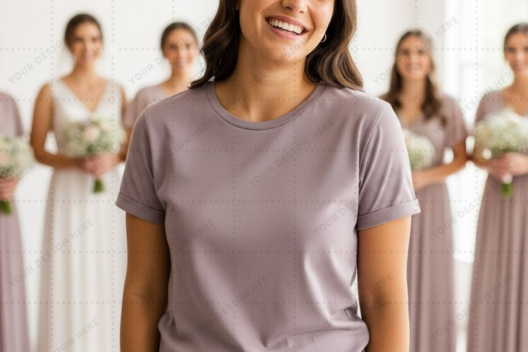 Women's casual t-shirt mockup design