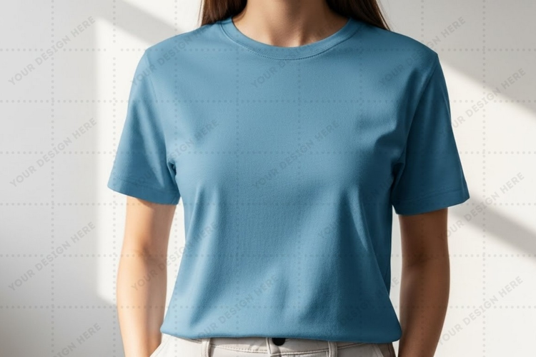 Blue t-shirt mockup design