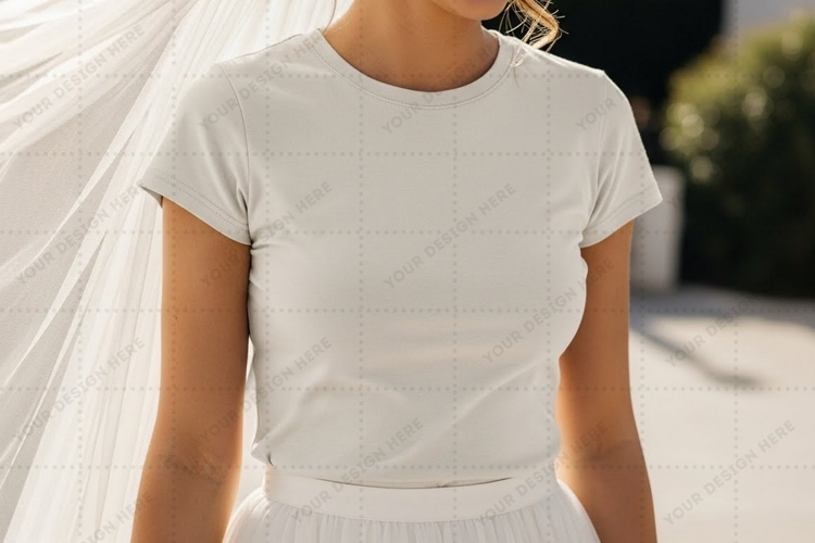 Minimalist white t-shirt mockup design