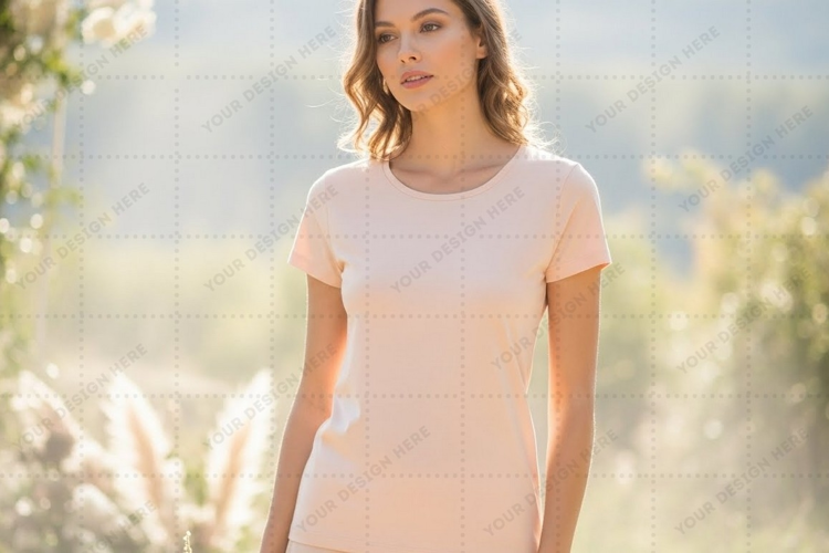 Elegant pink t-shirt mockup design