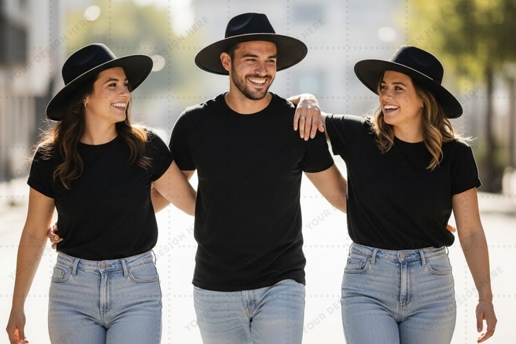 Black Tshirt Mockup Image 13