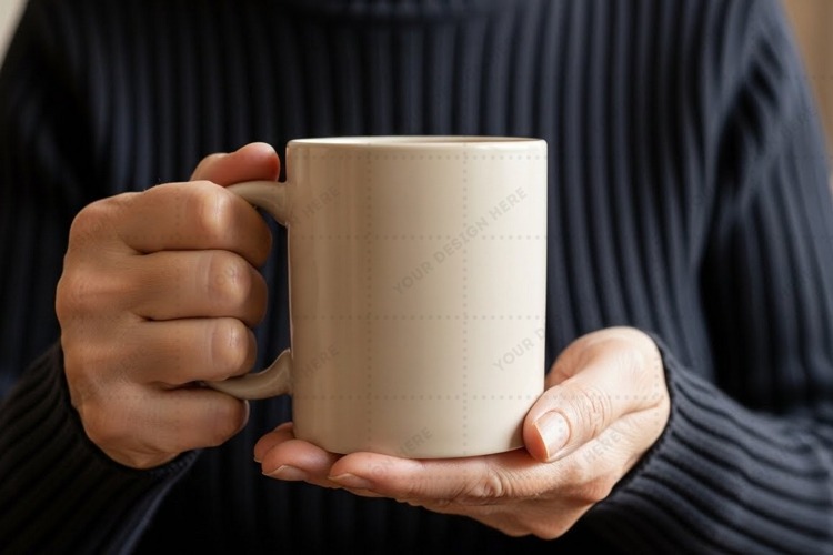 Elegant ceramic mug mockup