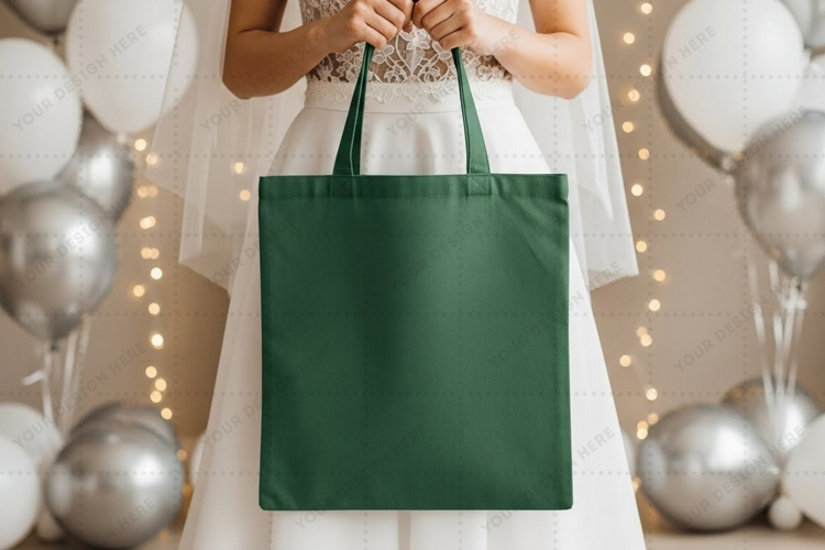 Eco-friendly green tote bag