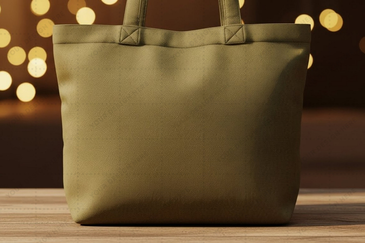 Elegant olive green tote bag