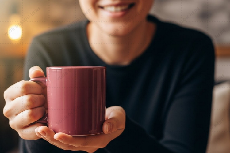 Stylish red mug mockup design