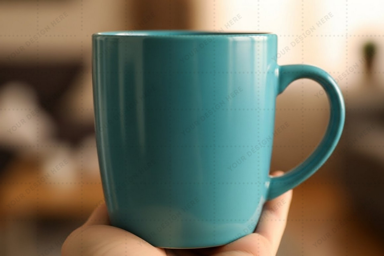 Elegant turquoise ceramic mug mockup