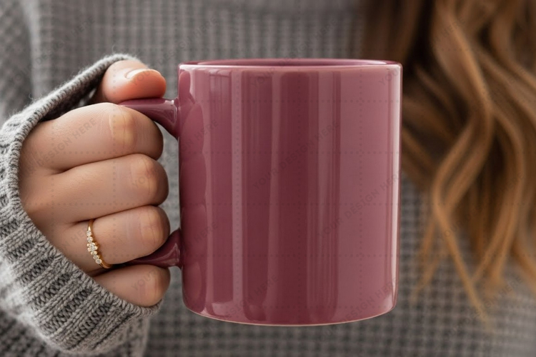 Stylish pink mug mockup design