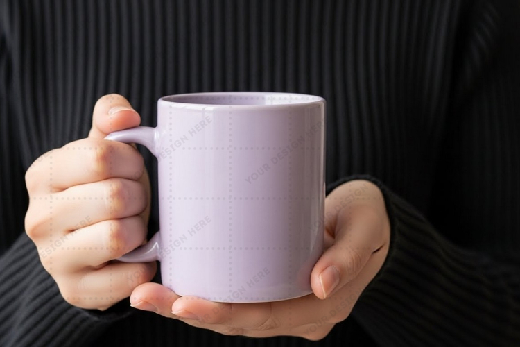 Purple mug mockup design